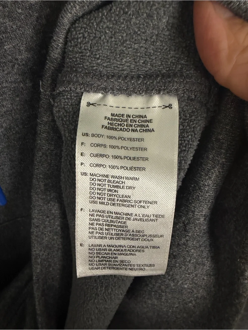 Adidas Climawarm Men’s Gray Hoodie with Blue Accents Size XL